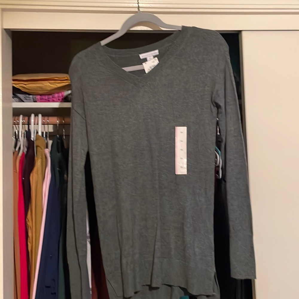 Dark grey long cardigan.Never worn Ross tag on.Was gift so price is blacked out